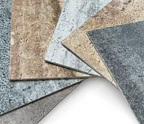 Collection of various colour of linear travertine flexible stone samples
