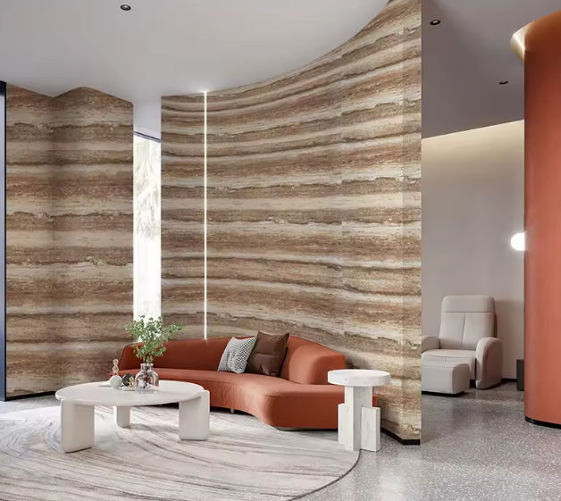 Flexible Natural Stone™ selected for a calm, continuous interior surface with controlled texture
