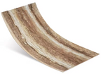 Curved linear travertine claybank flexible stone panel