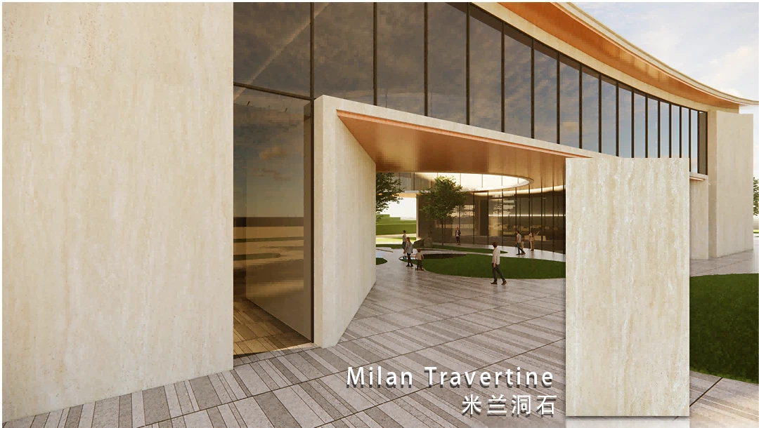 Milan Travertine RS a sophisticated yet modern interior wall, fire rated 